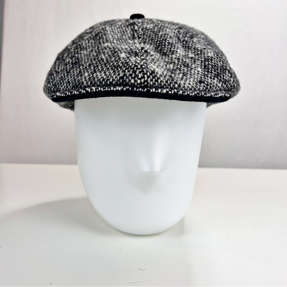 Goorin Brothers Wool Flat Cap Speckled Black and White Charcoal Tweed Size L - Picture 2 of 11